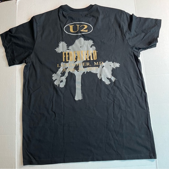 U2 T-Shirt XL Tour 2017 Black 2-Sided Cotton Uganda Joshua Tree 6/20/17 Tagless - Picture 4 of 5